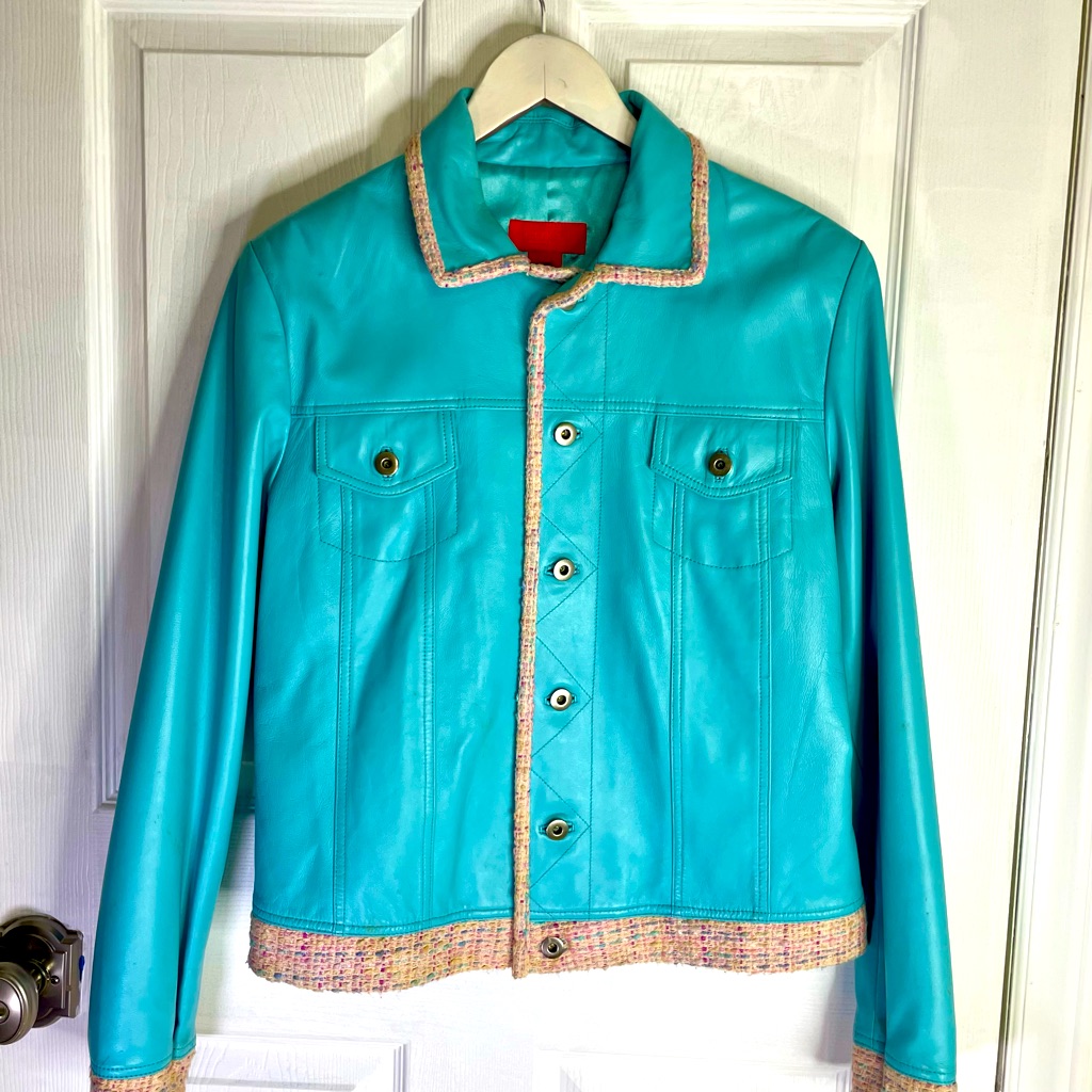 Vakko Blue Leather Jacket Classic Style